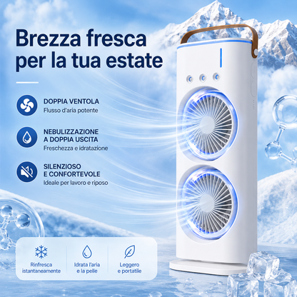 Ventilatore portatile con nebulizzatore effetto nebbia rinfrescante estate - PRIMOMOMAX